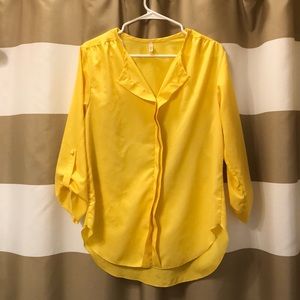 Yellow Long Sleeve Blouse